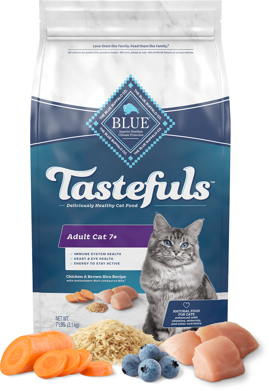 BLUE Buffalo Tastefuls Adult Cat 7+ Chicken And Brown Rice Recipe - Mature Cat (Dry)